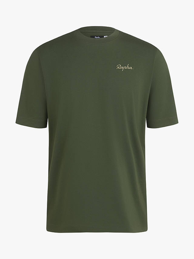 Rapha Logo T-Shirt, Deep Olive at John Lewis & Partners