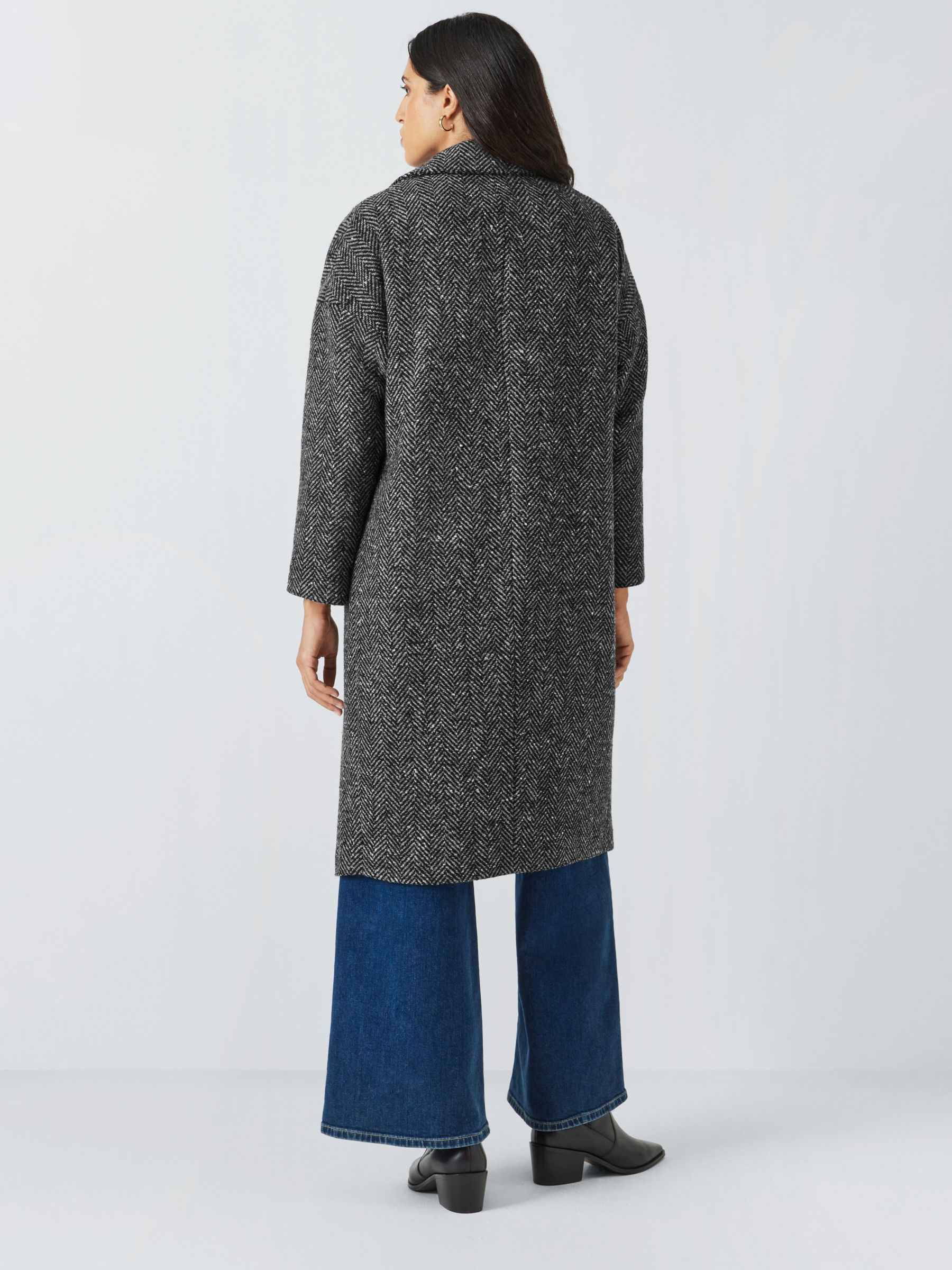 Buy AND/OR Tahlia Herringbone Coat, Grey Online at johnlewis.com