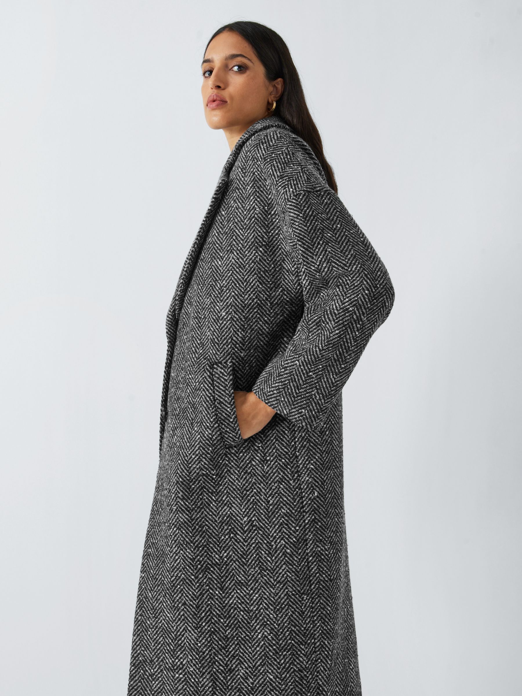 AND/OR Tahlia Herringbone Coat, Grey