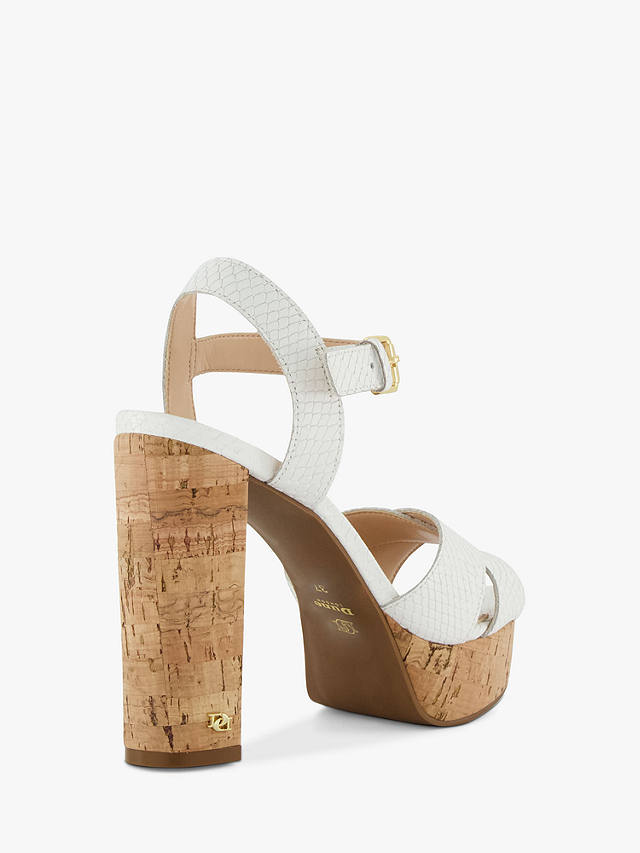 Dune Jealous Cross Strap Platform Heel Sandals, White