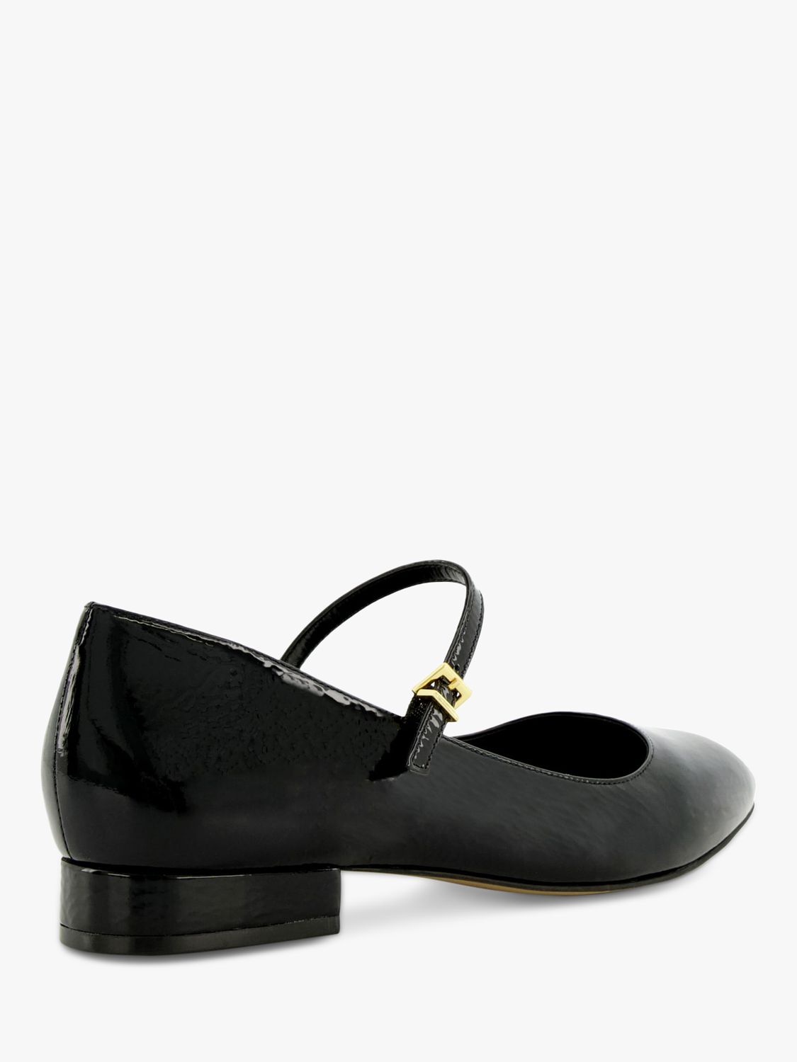 Dune Hipplie Mary Jane Shoes, Black Patent, 4