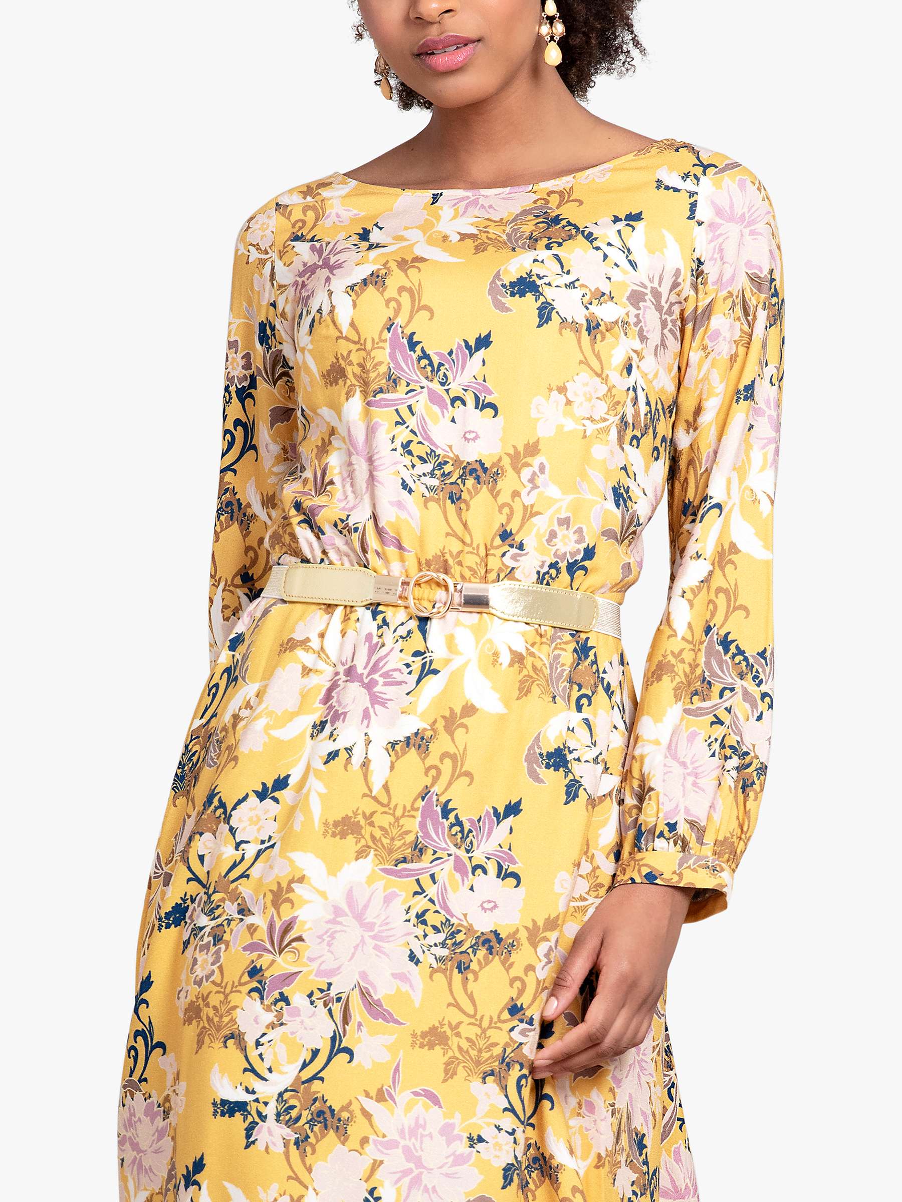 Buy Alie Street Marissa Floral Bloom Midi Dress, Saffron Yellow Online at johnlewis.com
