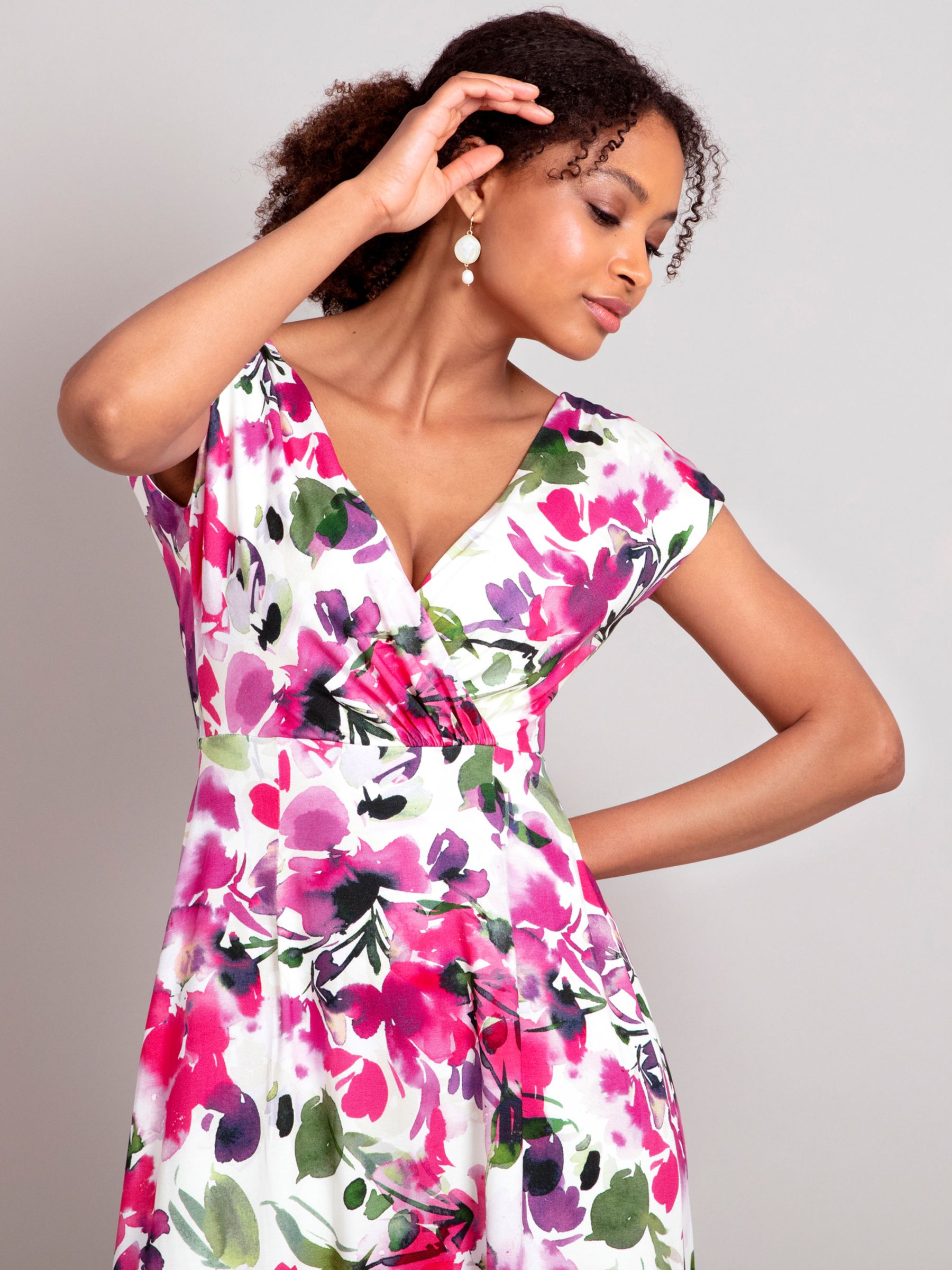 Buy Alie Street Sophia Floral Dress, Fuchsia Florals Online at johnlewis.com