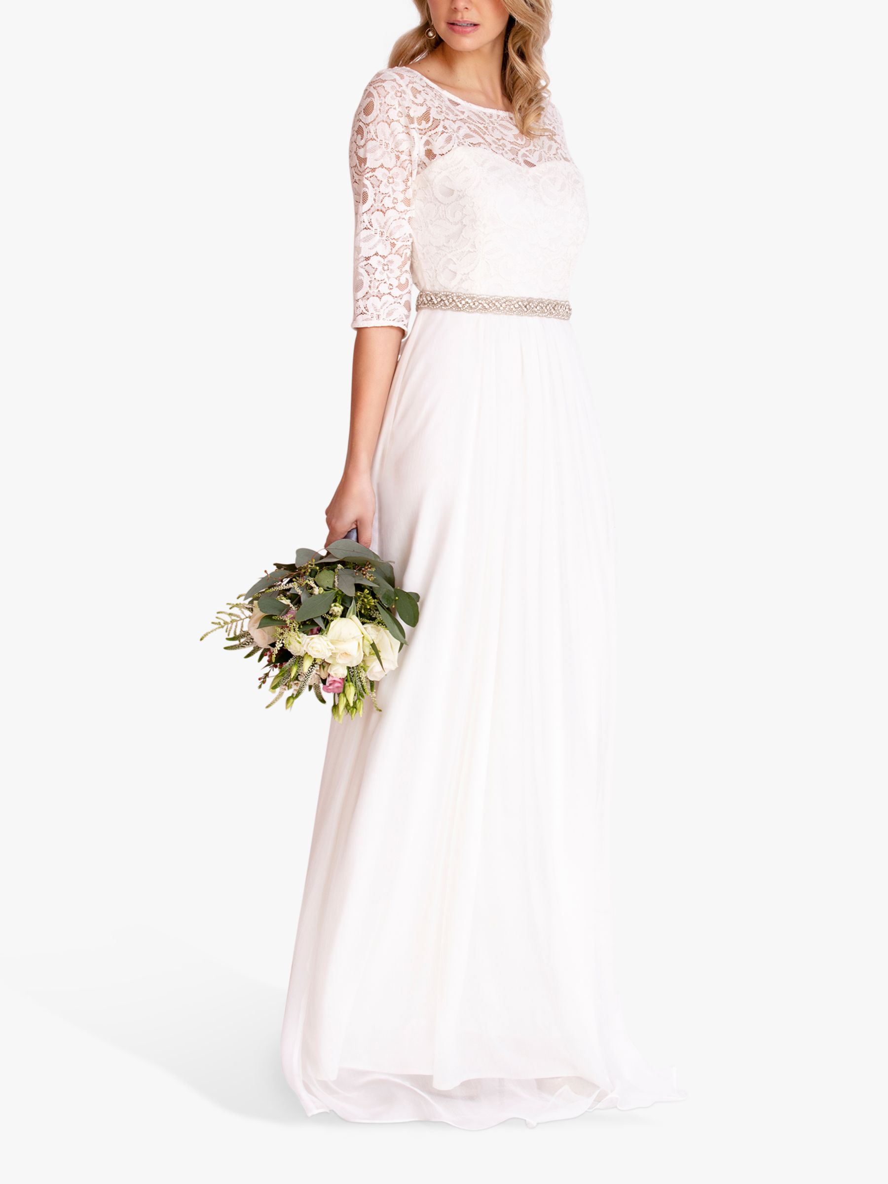 Alie Street Opal Silk Wedding Gown, Ivory, 14-16