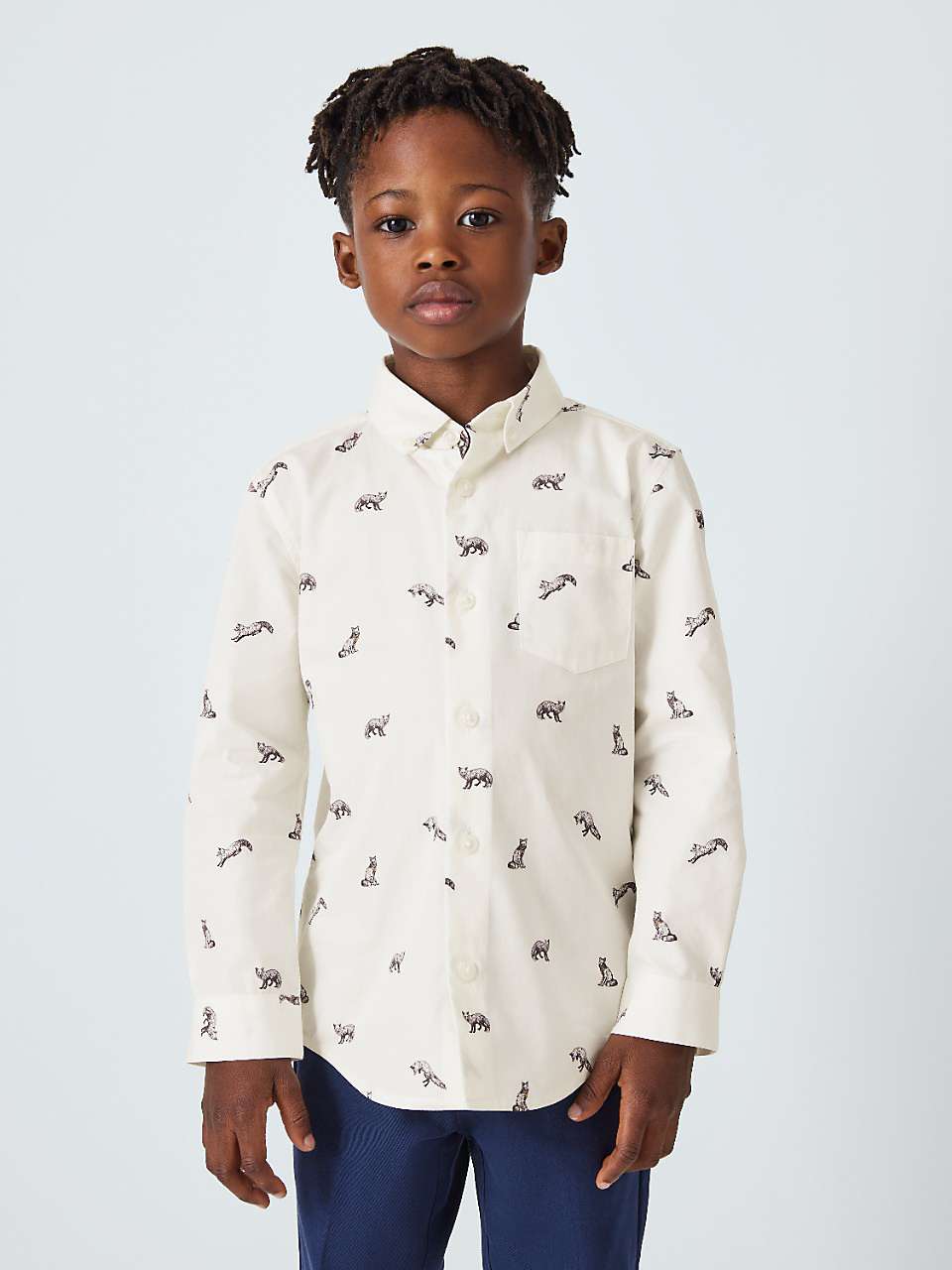 Buy John Lewis Heirloom Collection Kids' Fox Long Sleeve Shirt, Gardenia Online at johnlewis.com