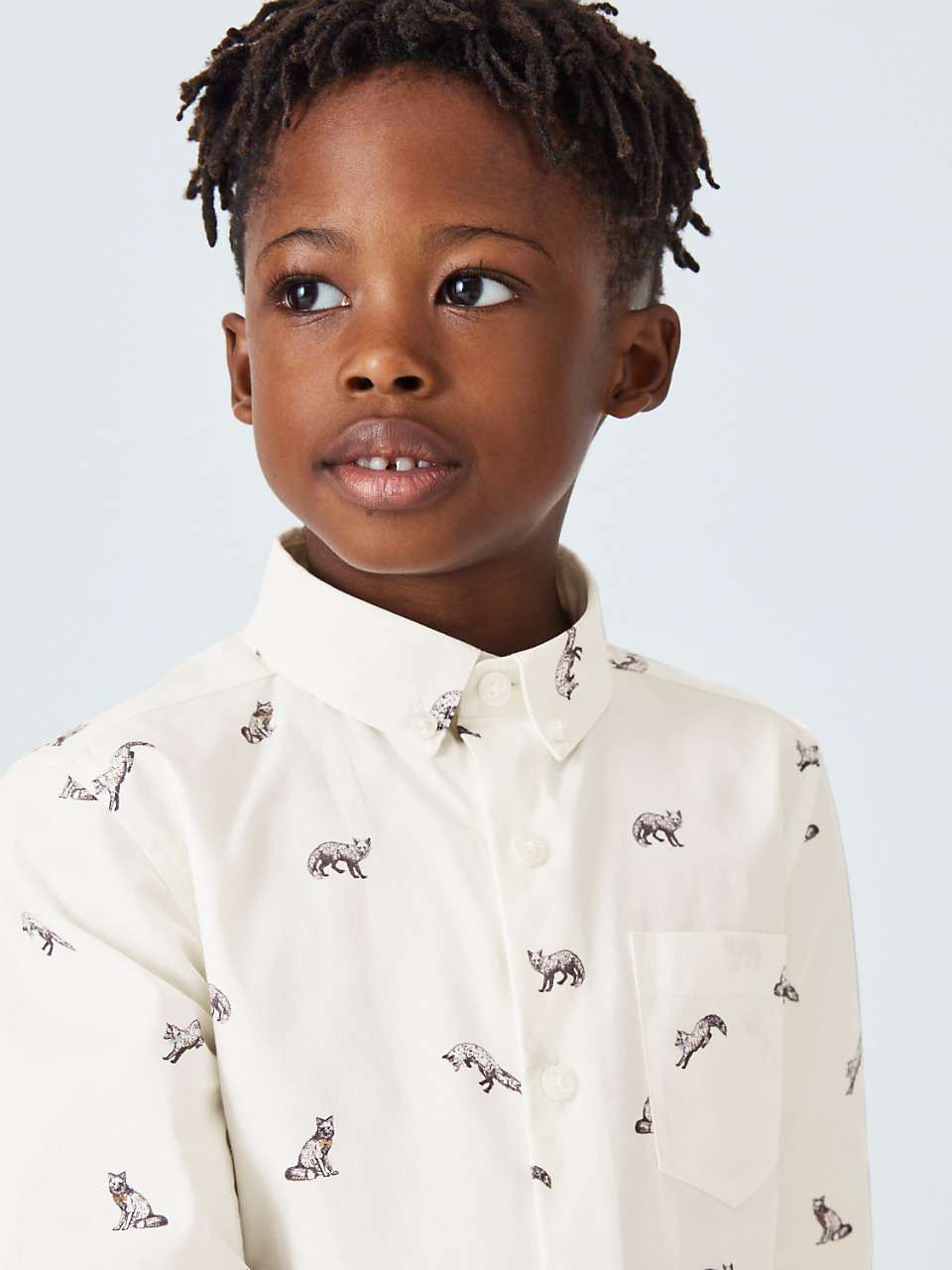 Buy John Lewis Heirloom Collection Kids' Fox Long Sleeve Shirt, Gardenia Online at johnlewis.com
