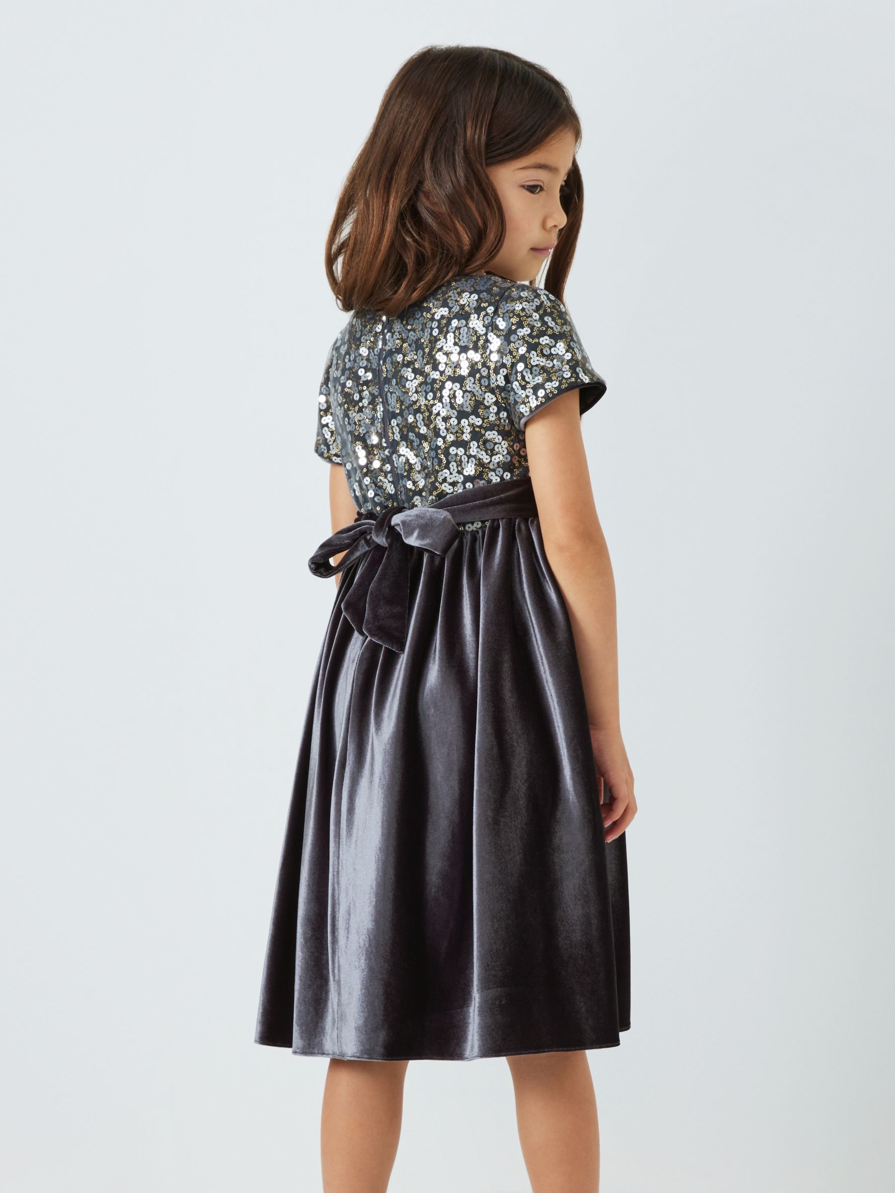 John Lewis Heirloom Collection Kids Sequin Velvet Party Dress