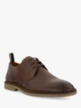 Dune Brooked Leather Chukka Shoes, Brown-leather