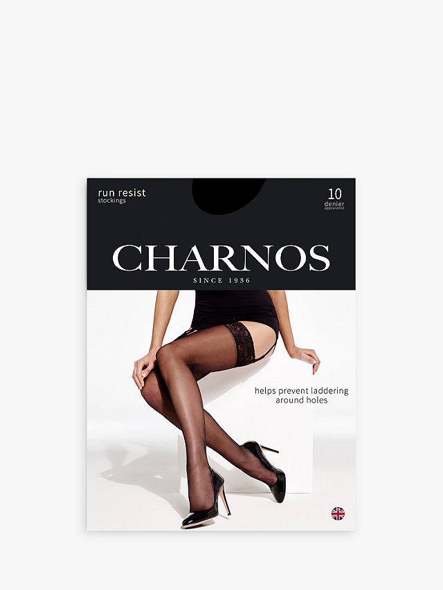 Charnos 10 Denier Run Resist Stockings, Black