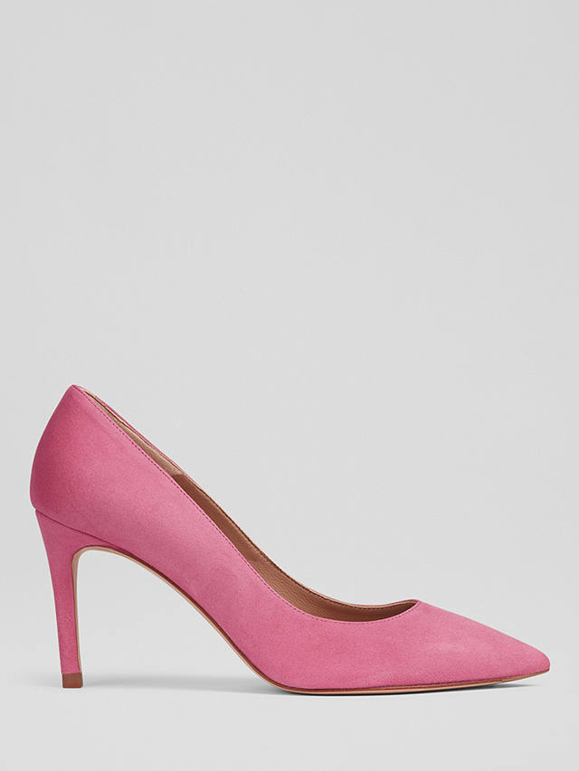 L.K.Bennett Floret Suede Stiletto Heel Court Shoes, Pin-bright Pink