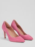 L.K.Bennett Floret Suede Stiletto Heel Court Shoes, Pin-bright Pink