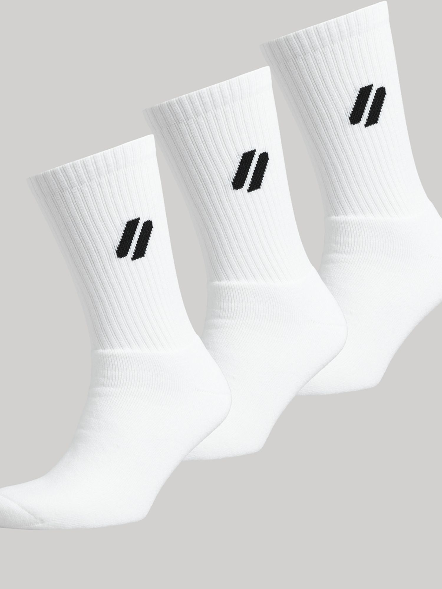 Superdry Coolmax Crew Socks, Pack of 3, White at John Lewis & Partners