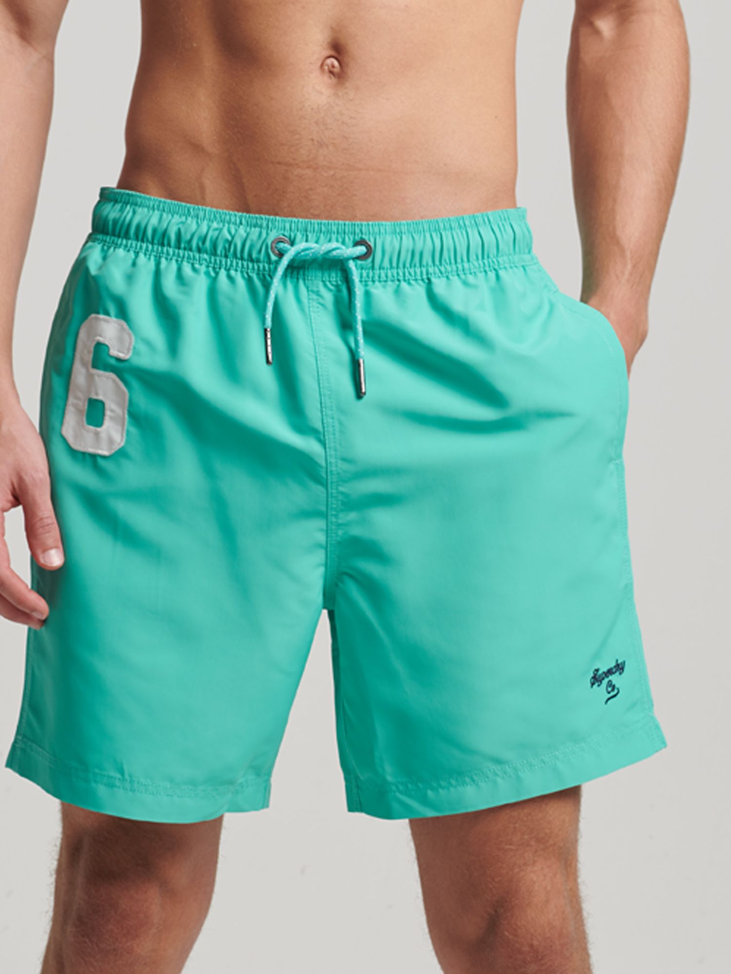 Superdry Polo Swim Shorts, Tropical Green at John Lewis & Partners