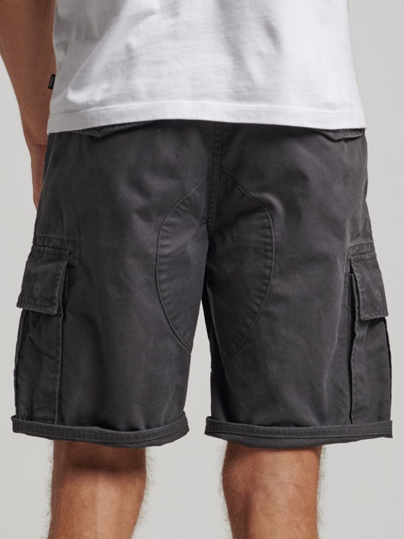 Superdry Heavy Cargo Shorts, Washed Black, 34R
