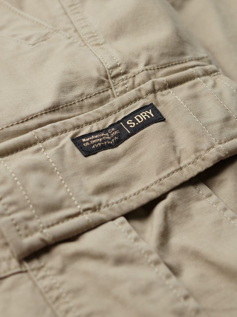 Superdry Organic Cotton Core Cargo Shorts, Stone Wash, 30R