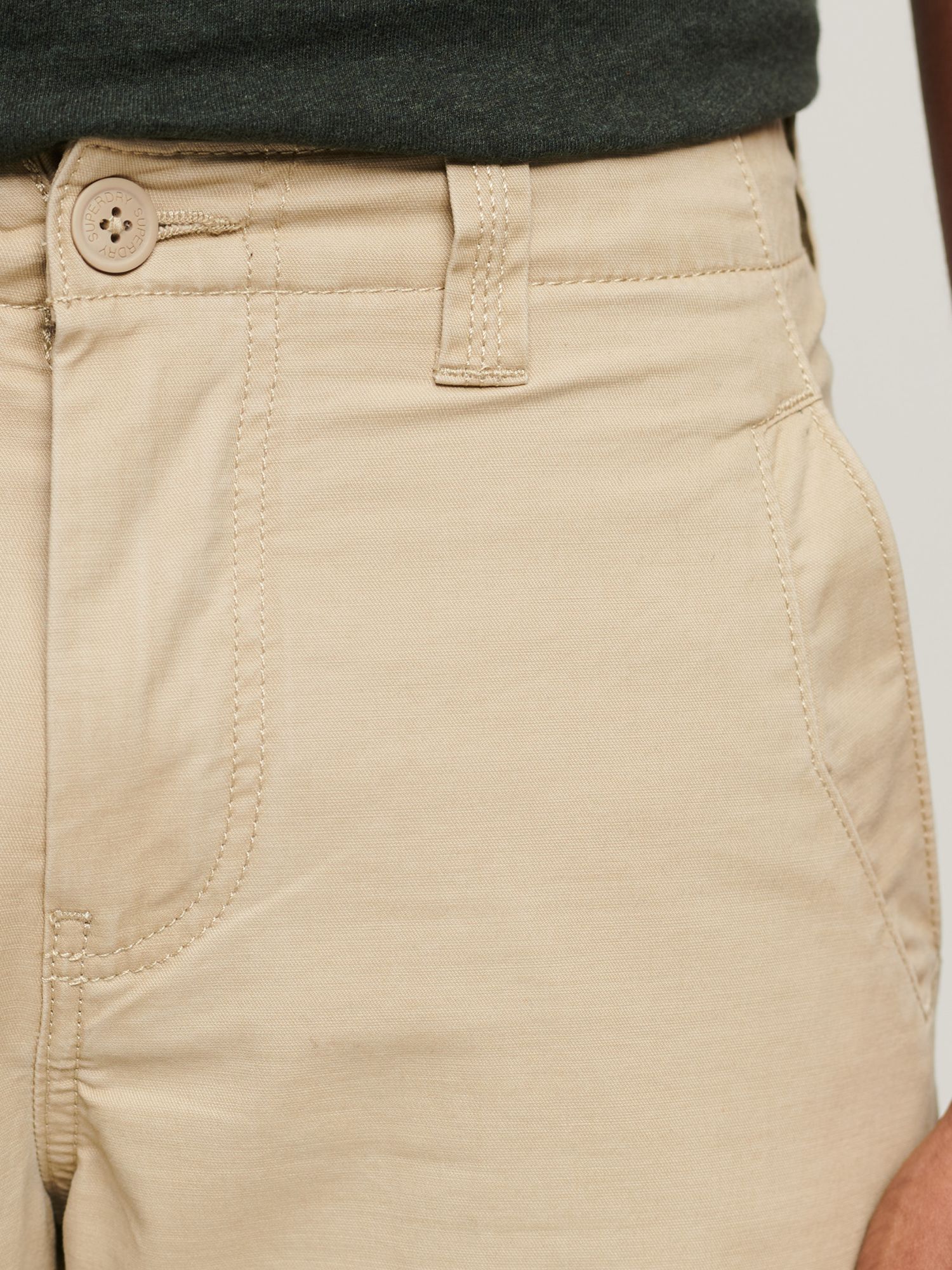 Superdry Organic Cotton Core Cargo Shorts, Stone Wash, 30R