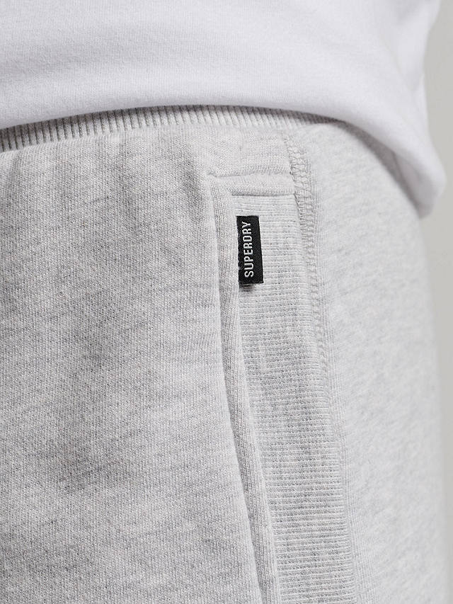 Superdry Vintage Logo Embroidered Jersey Shorts, Glacier Grey Marl