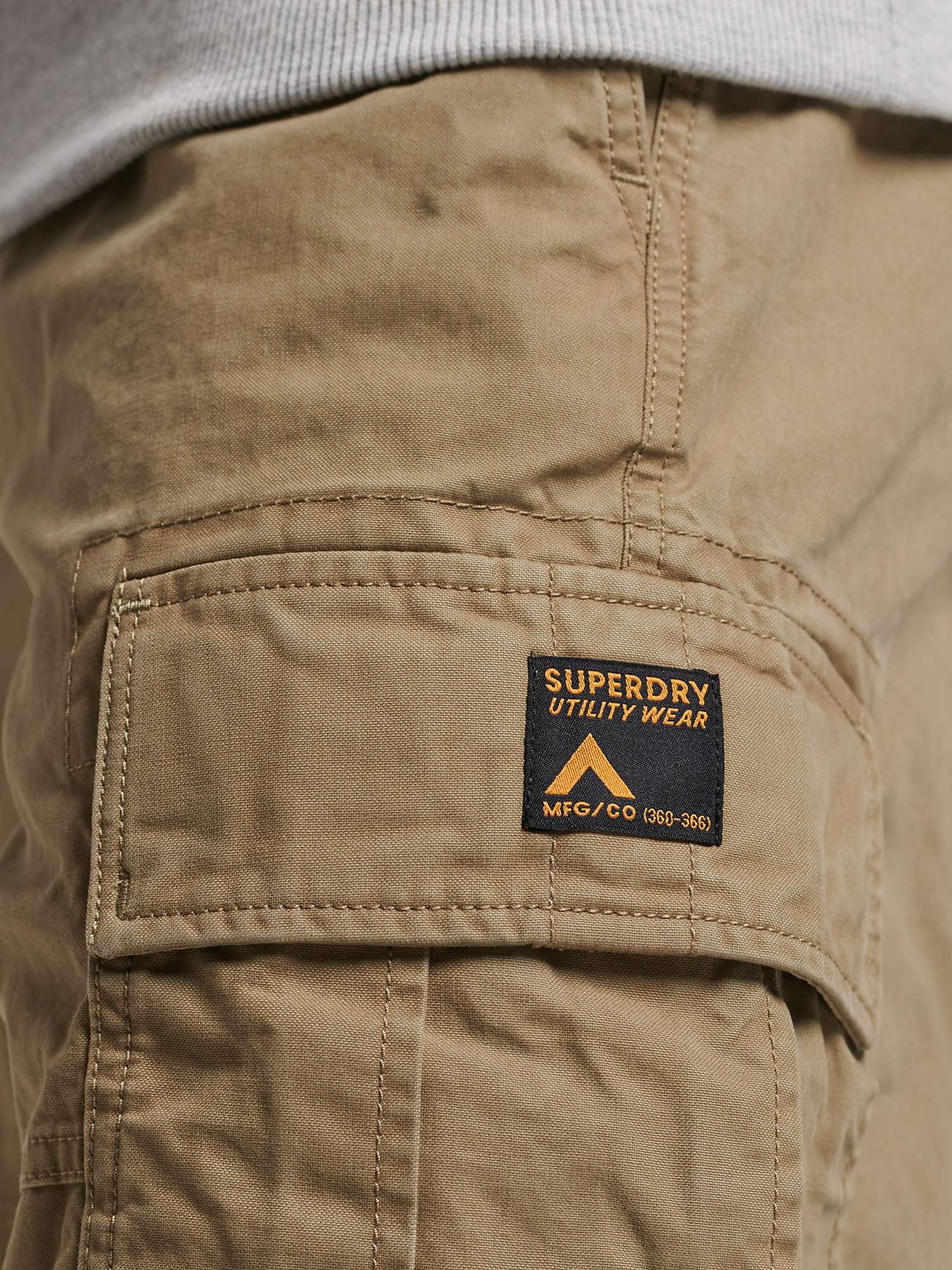 Superdry Heavy Cargo Shorts, Dress Beige at John Lewis & Partners