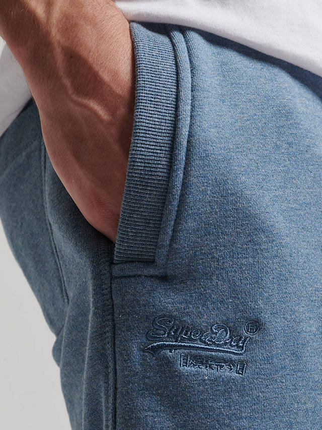 Superdry Vintage Logo Embroidered Jersey Shorts, Bluestone Marl