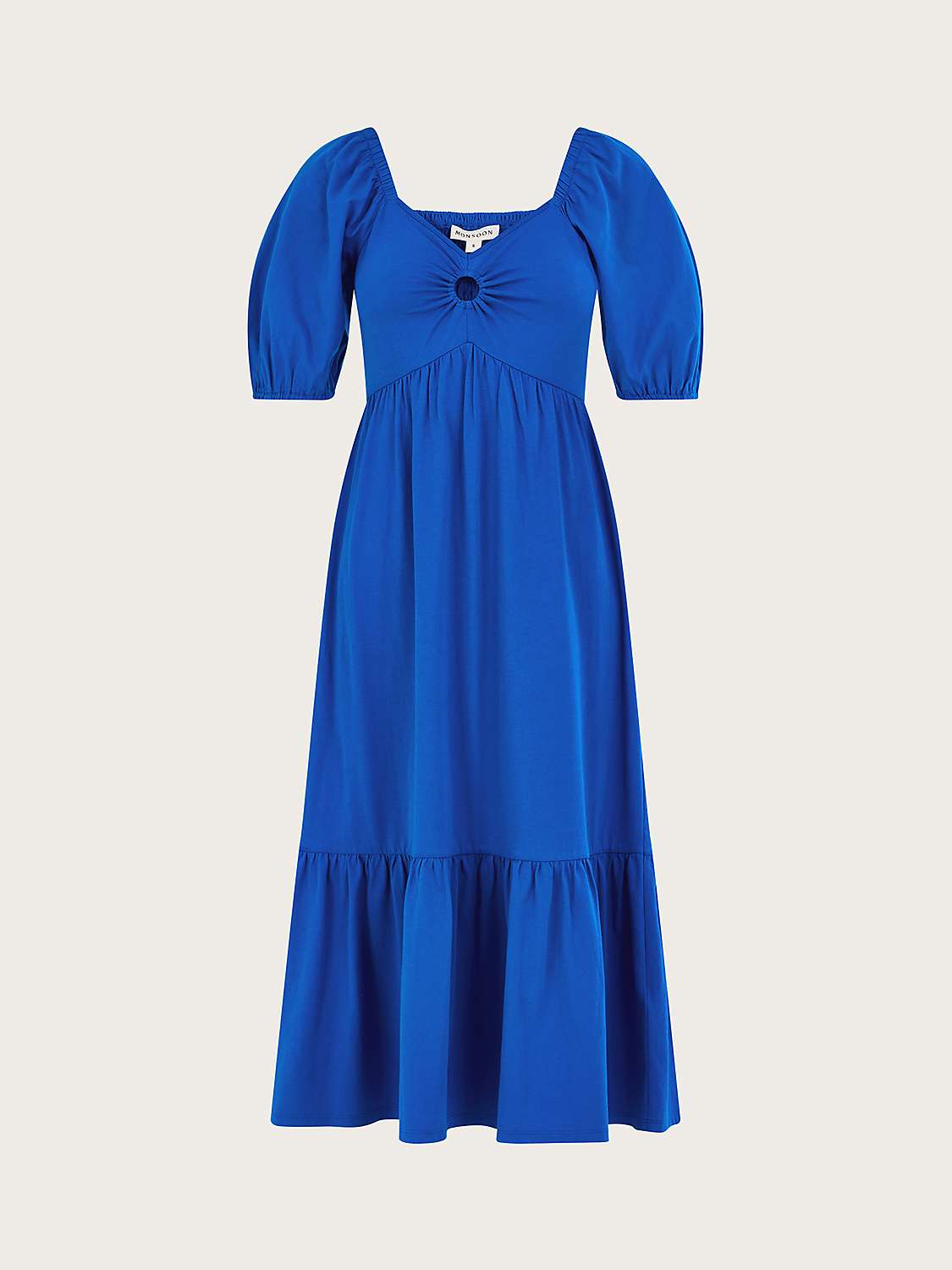 Buy Monsoon Ring Detail Cotton Midi Dress, Cobalt Online at johnlewis.com