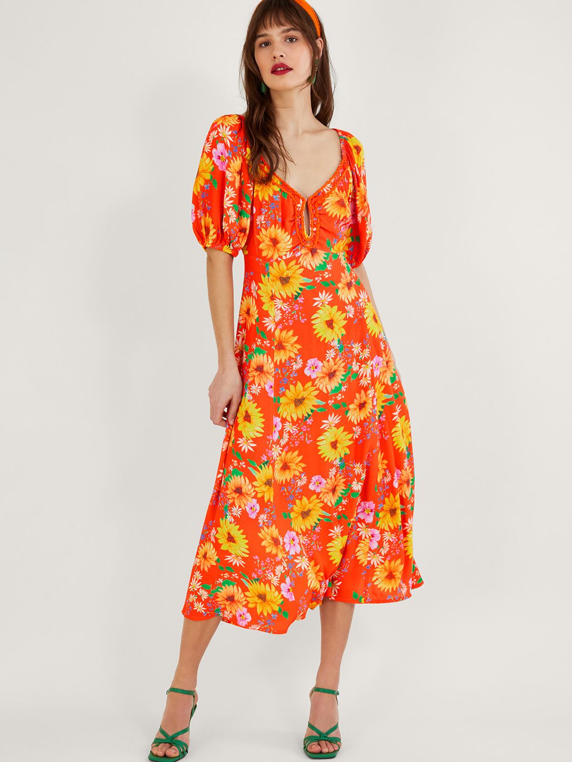 Monsoon orange best sale maxi dress