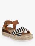 Westland by Josef Seibel Madison 01 Espadrille Style Footbed Sandals, Black/Multi