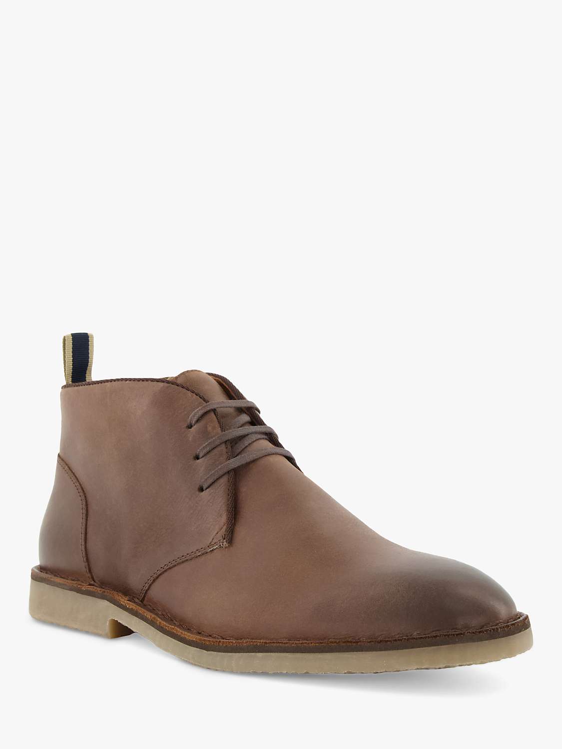 Dune Cashed Leather Casual Chukka Boots, Brown at John Lewis & Partners