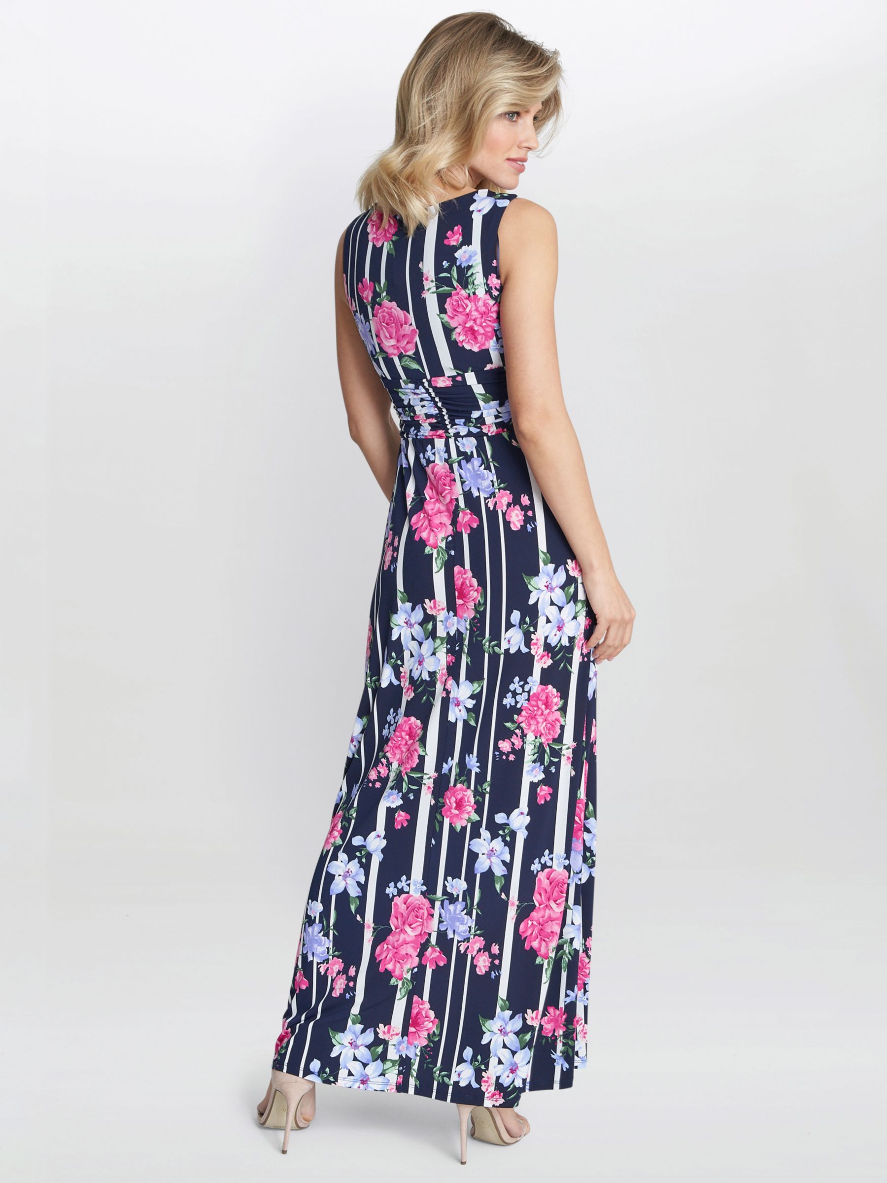 Buy Gina Bacconi Maxene Floral Maxi Dress, Pink/Navy Online at johnlewis.com