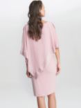 Gina Bacconi Lucy Metallic Trim Cape Dress, Rose Pink