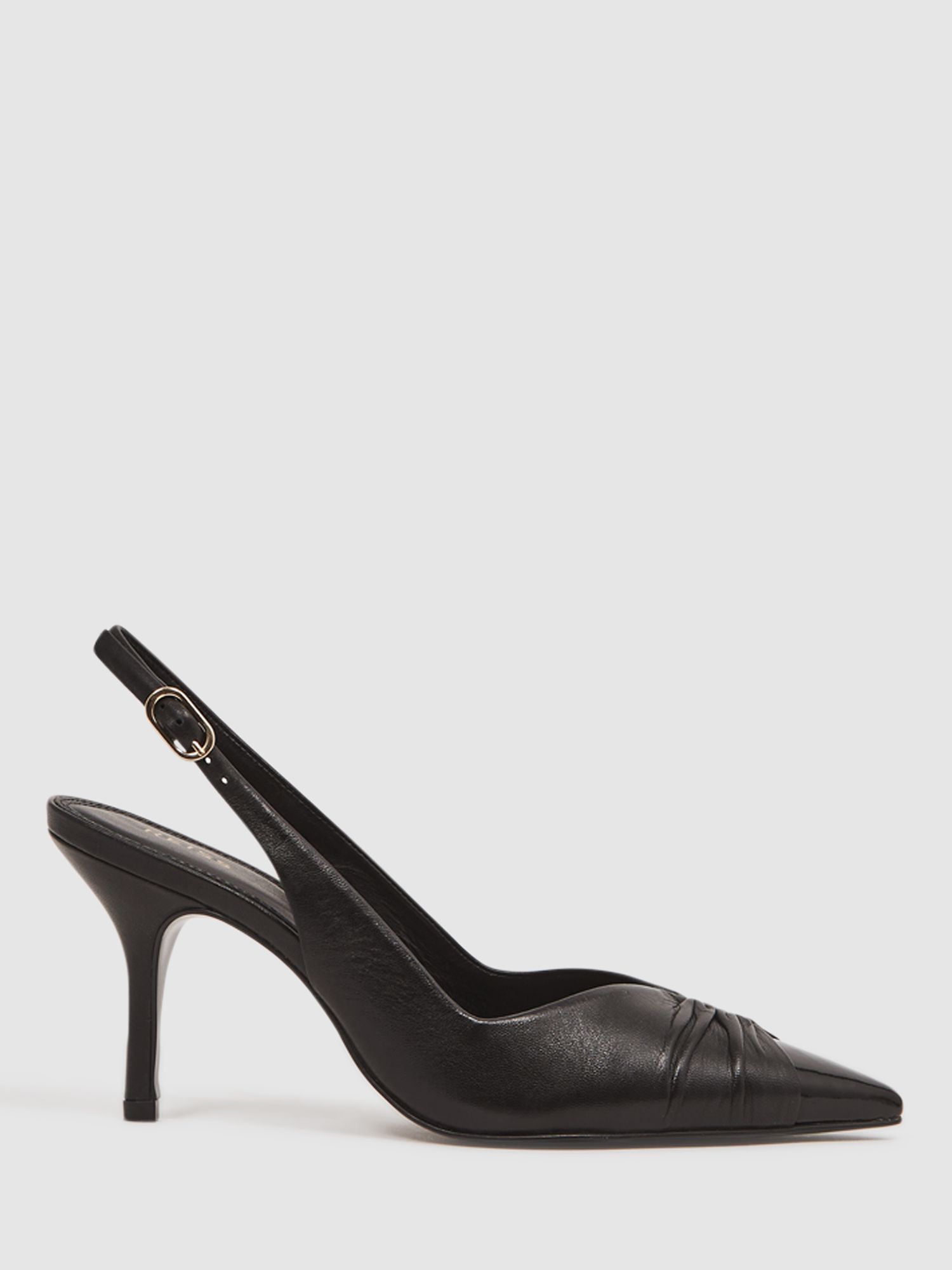 Reiss Delilah Leather Slingback Court Shoes