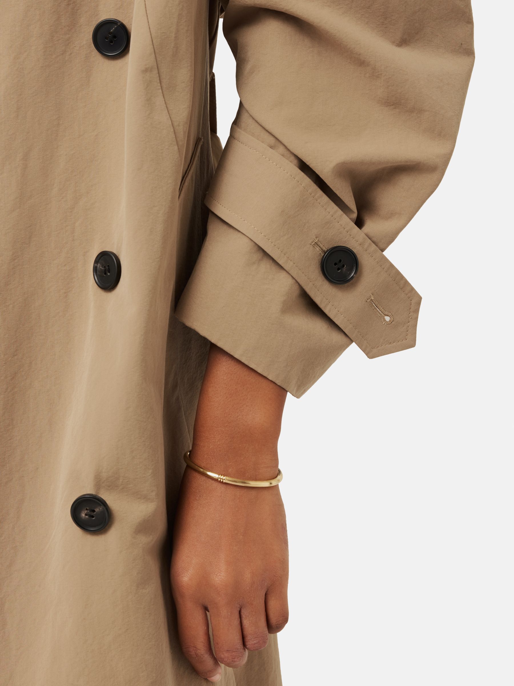 Stone Check Revere Collar Belted Trench Coat