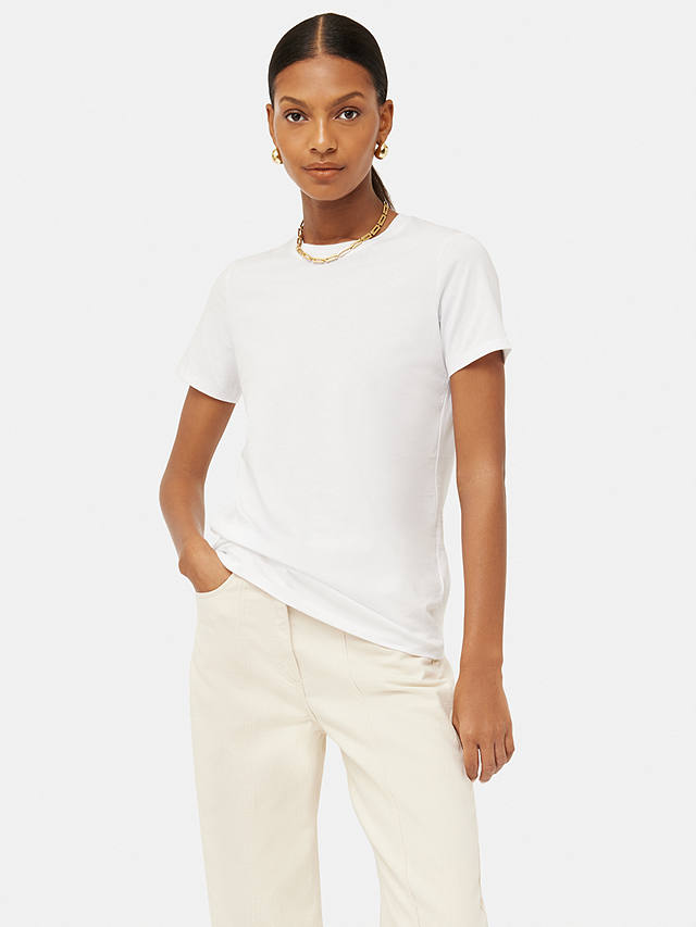 Jigsaw Supima Cotton Crew Neck T-Shirt, White