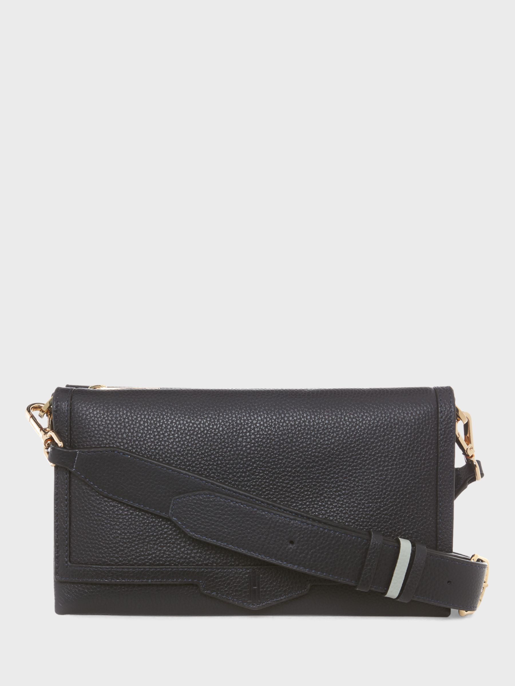 Hobbs Harlow Leather Cross Body Bag, Navy at John Lewis & Partners