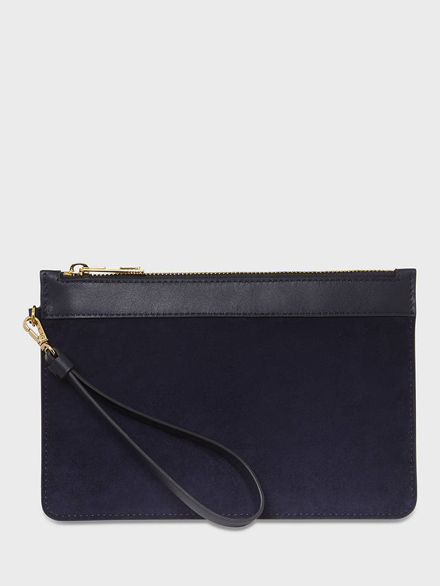 Hobbs Lundy Suede Wristlet Purse, Midnight at John Lewis & Partners