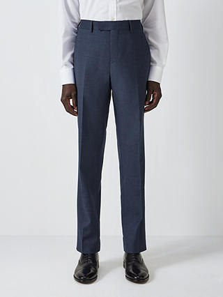 John Lewis Wool Hopsack Regular Fit Trousers, Mid Blue