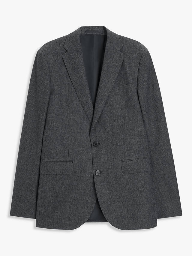 John Lewis Super 100s Wool Puppytooth Regular Fit Suit Jacket, Charcoal ...