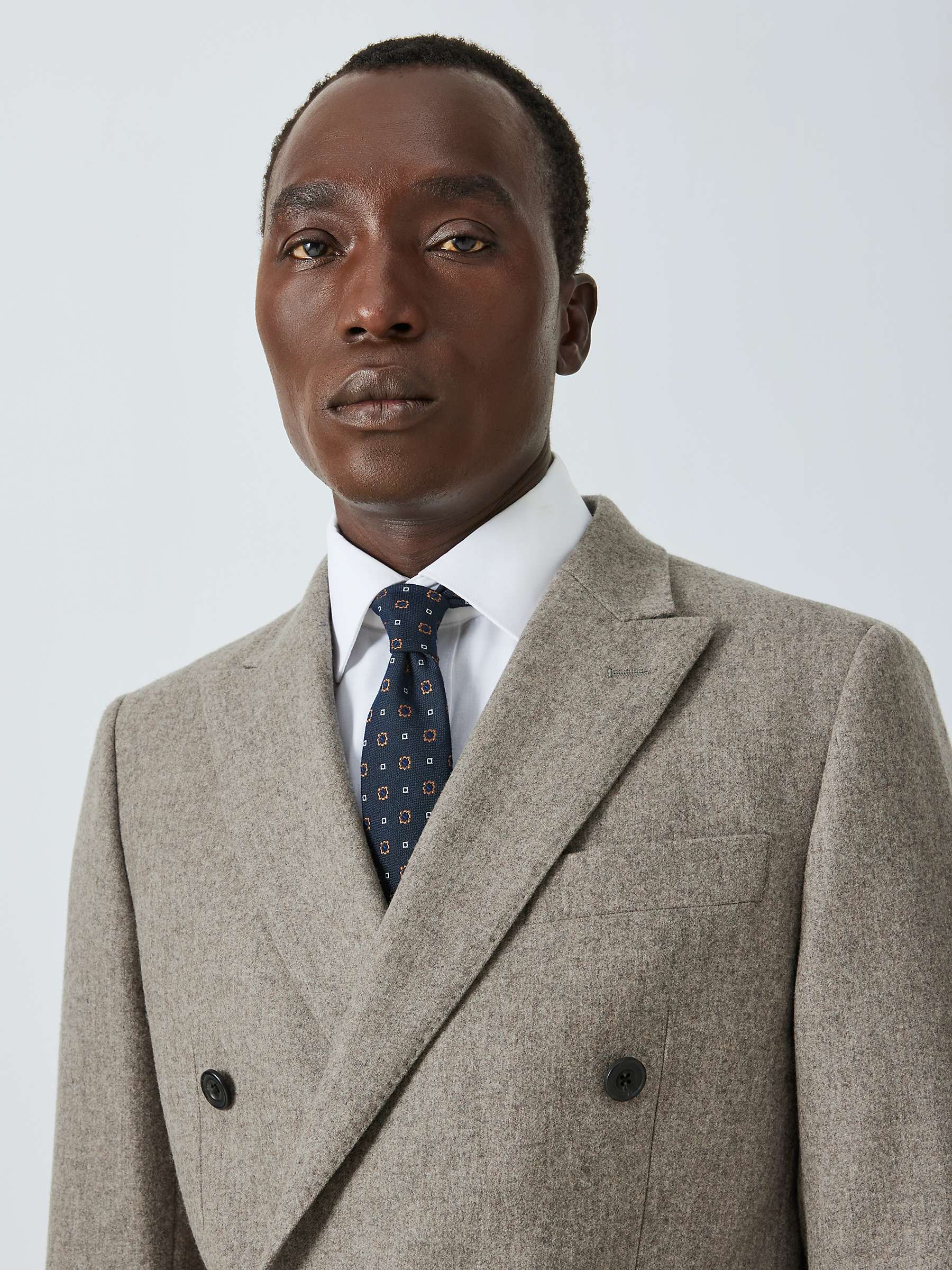 John Lewis Wool Flannel Double Breasted Suit Jacket, Taupe at John ...