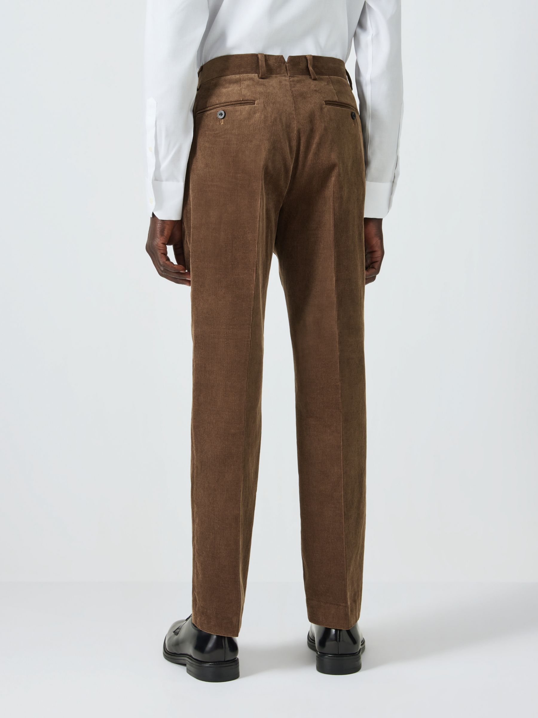 John Lewis Corduroy Regular Fit Trousers, Taupe, 40L