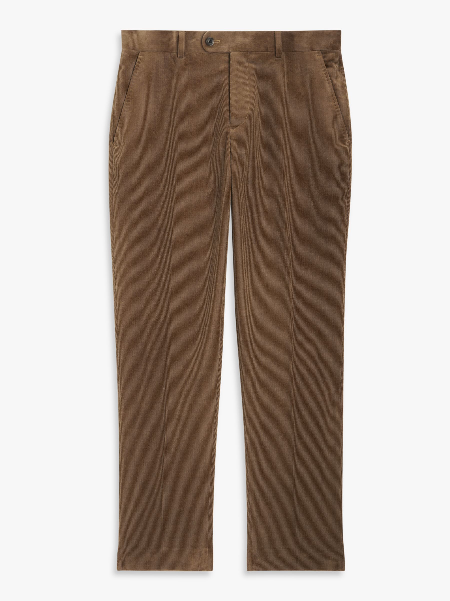 John Lewis Corduroy Regular Fit Trousers, Taupe, 40L