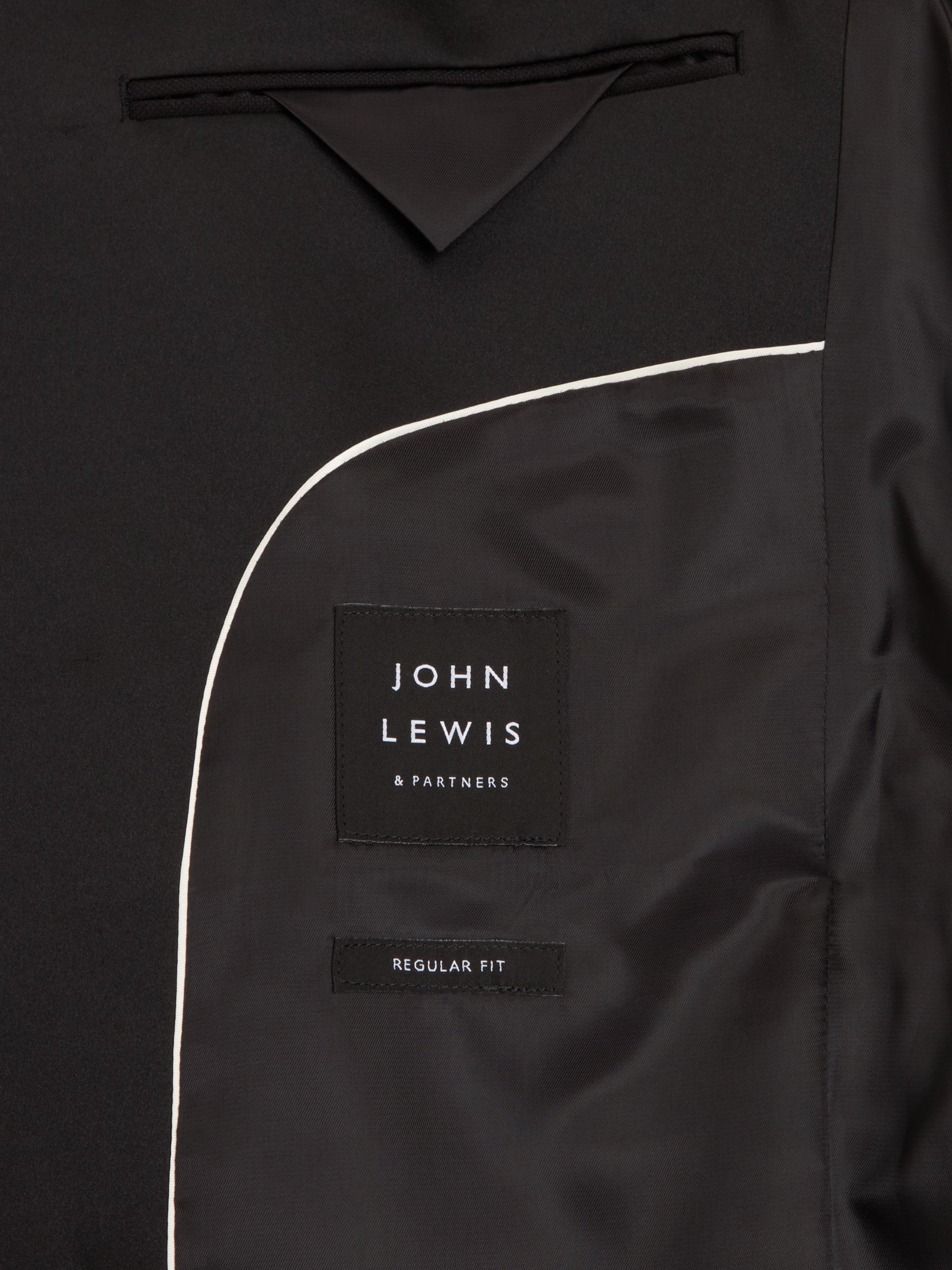 John Lewis Double Breasted Wool Regular Fit Dinner Jacket, Black, 40R
