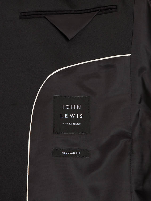 John Lewis Double Breasted Wool Regular Fit Dinner Jacket, Black
