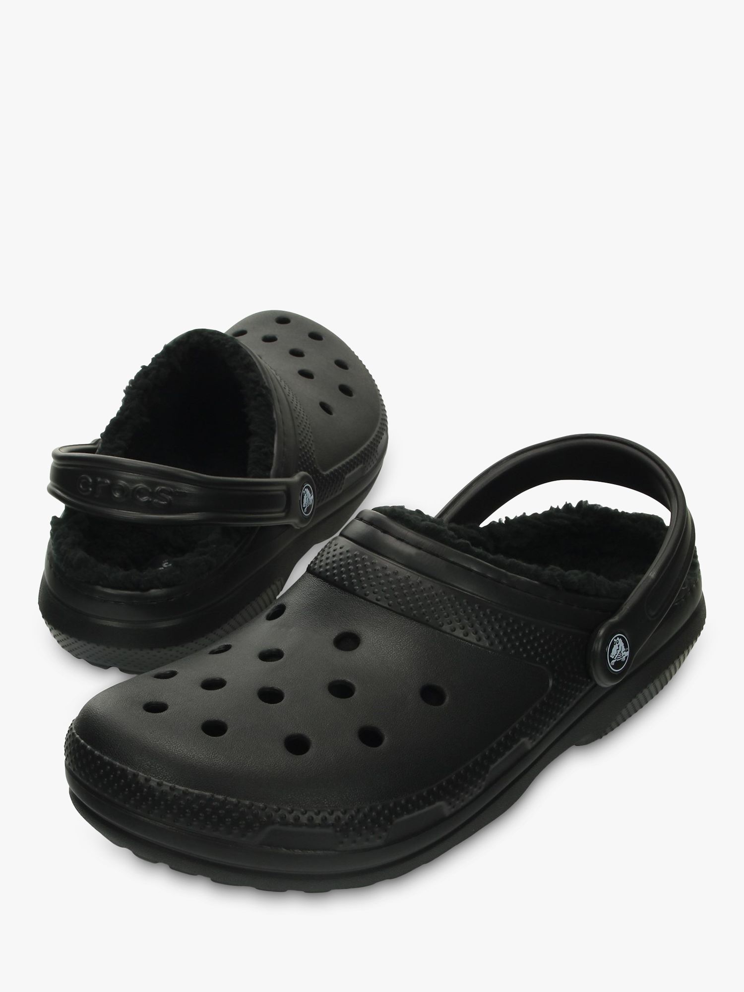 Crocs Classic Lined Clogs, Black, 4