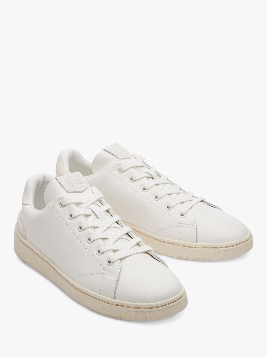 TOMS Travel Lite 2.0 Low Top Leather Trainers, Porcelain/Fog Grey at ...