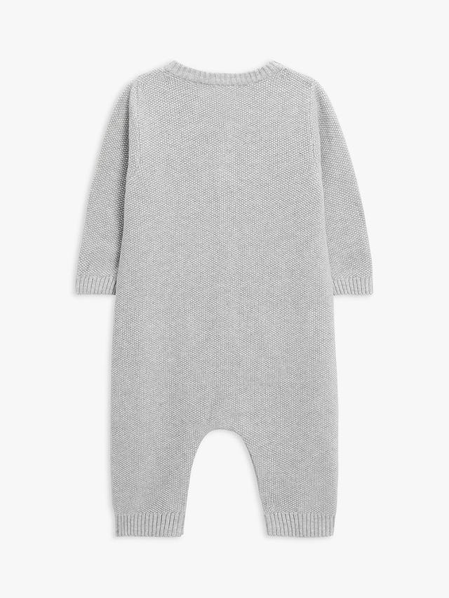 John Lewis Baby Knit Cotton Romper, Grey