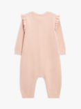 John Lewis Baby Knit Cotton Romper, Pink Mid