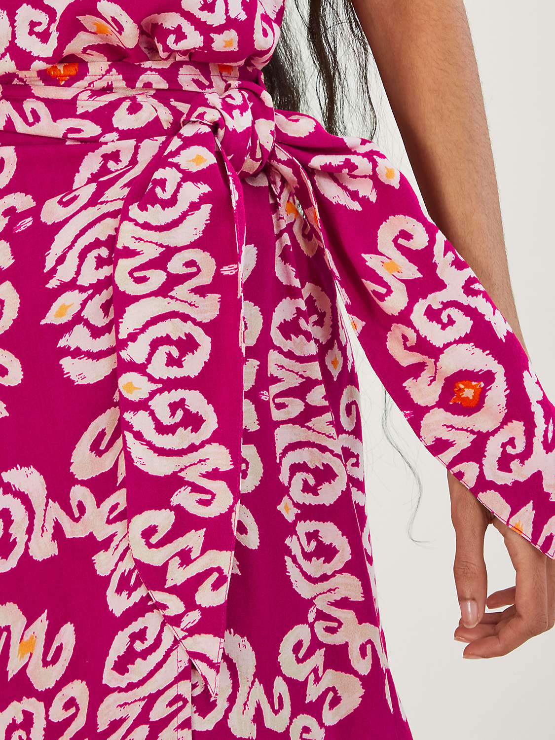 Monsoon Bandini Print Sarong Skirt, Pink at John Lewis & Partners