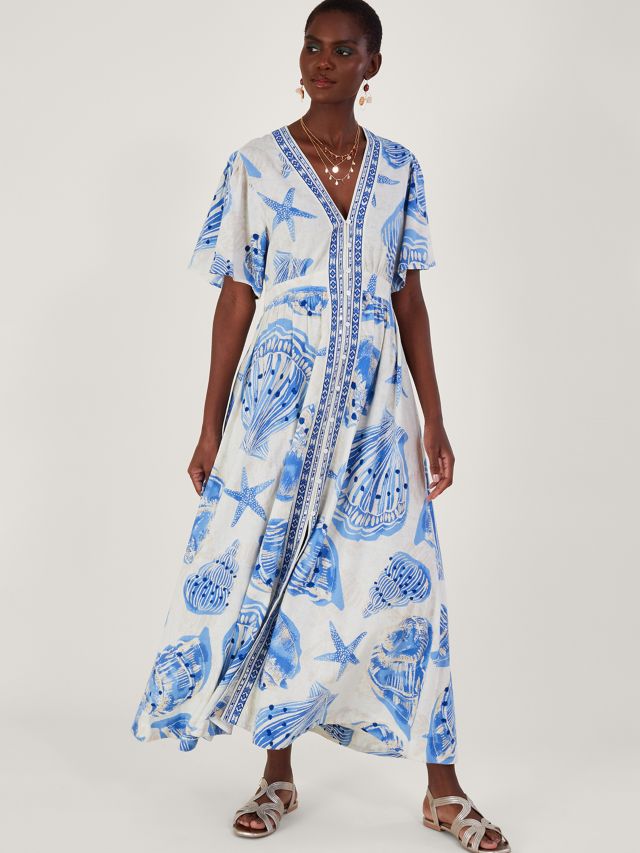 Monsoon alba print maxi hot sale dress