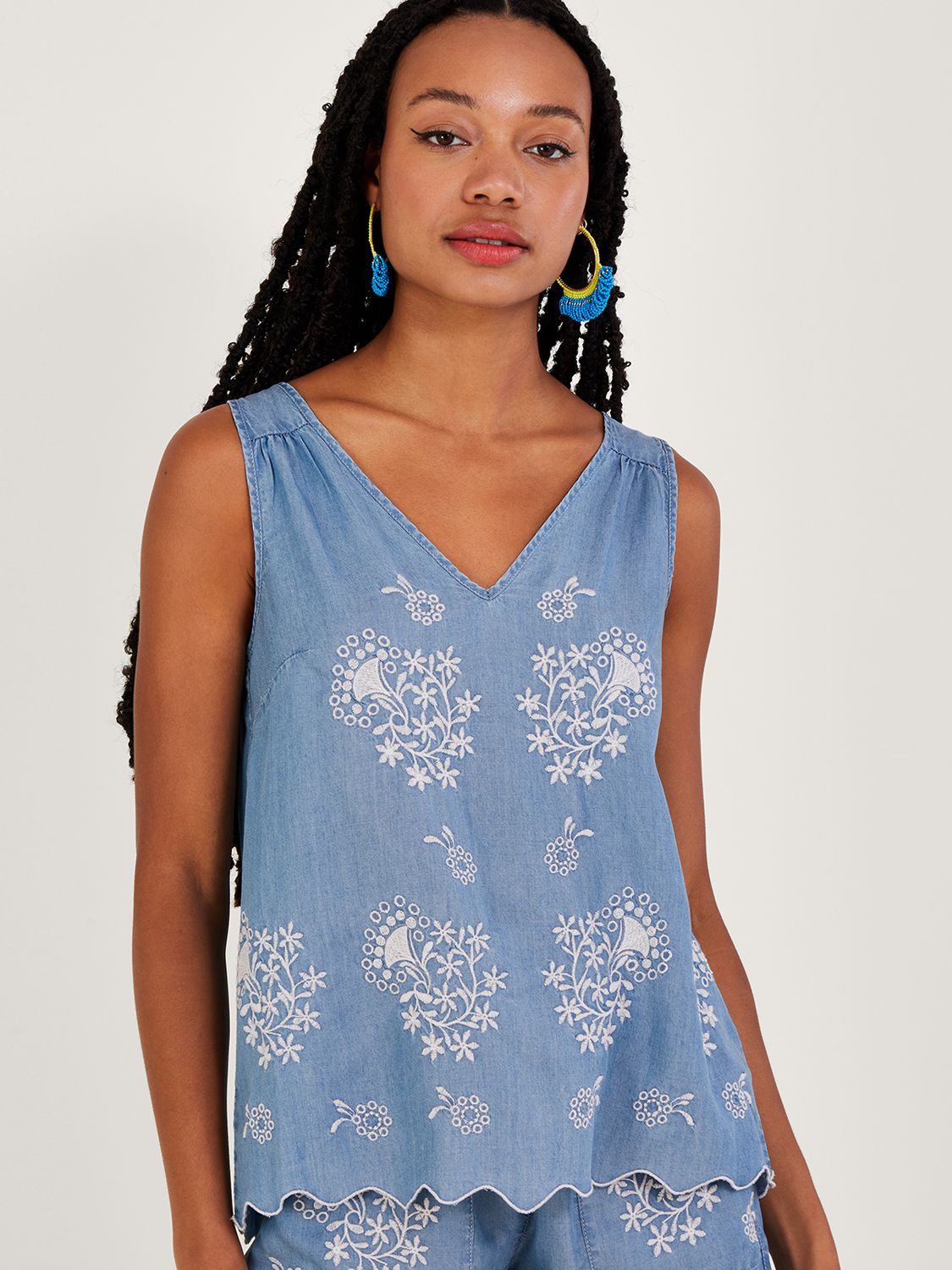 Women's Embroidered Island Tank Top
