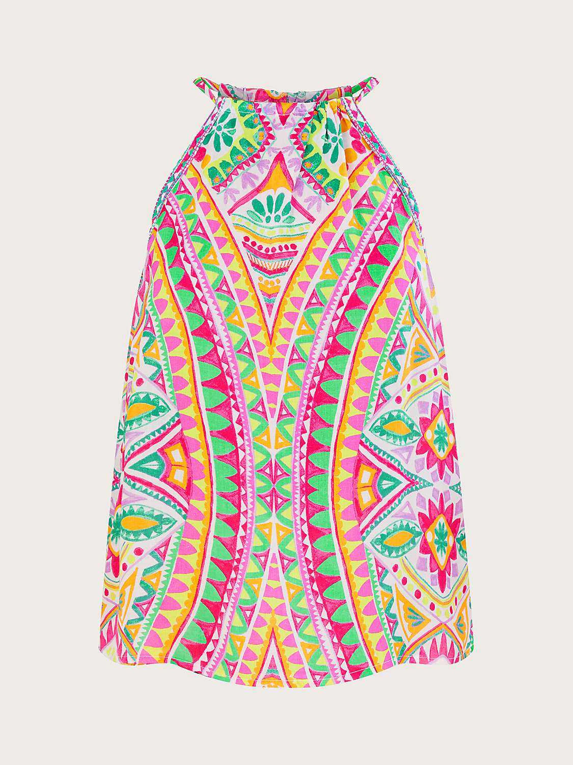 Buy Monsoon Mosaic Print Halterneck Cami Top, Pink/Multi Online at johnlewis.com