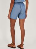 Monsoon Lyocell Embroidered Shorts, Denim Blue